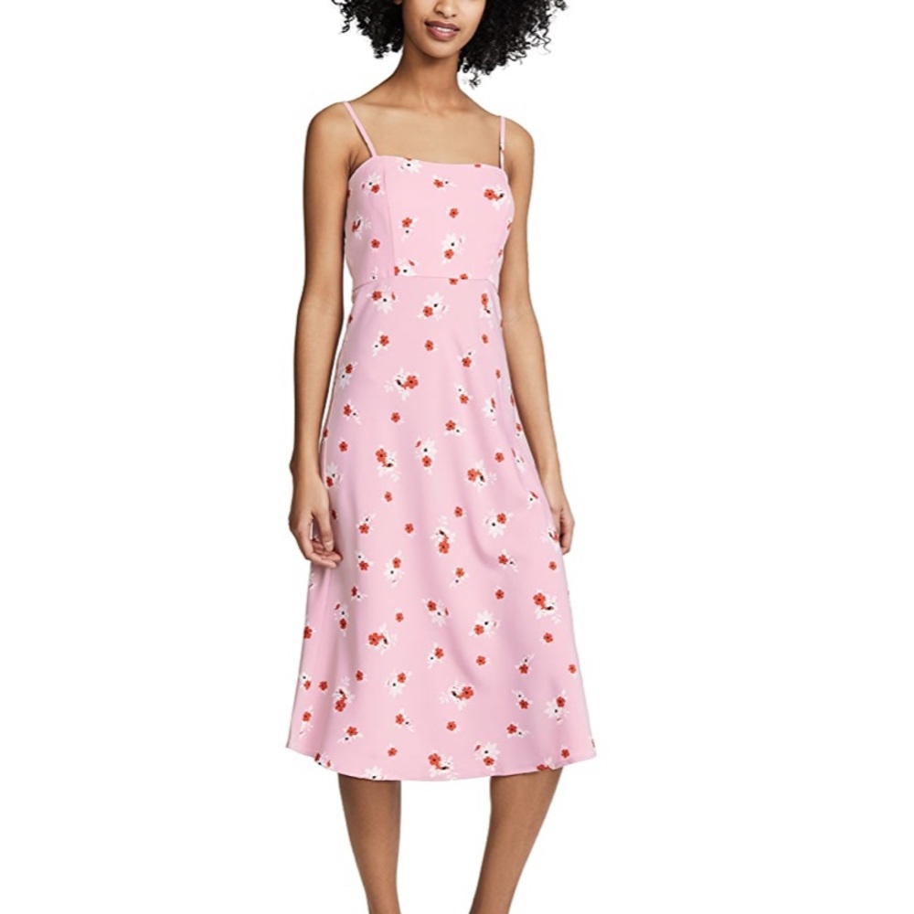 Pink floral midi dress shopbop size M NWT - Re:named Brenda dress. Crepe - cute!